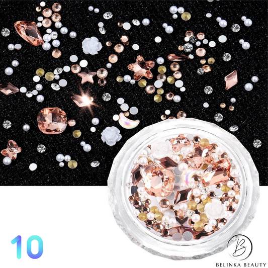 Mix of crystals for nails - Elegant Mix set 10